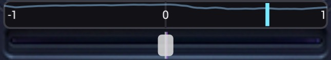 Pan slider with L, C, R labels and balance overlay
