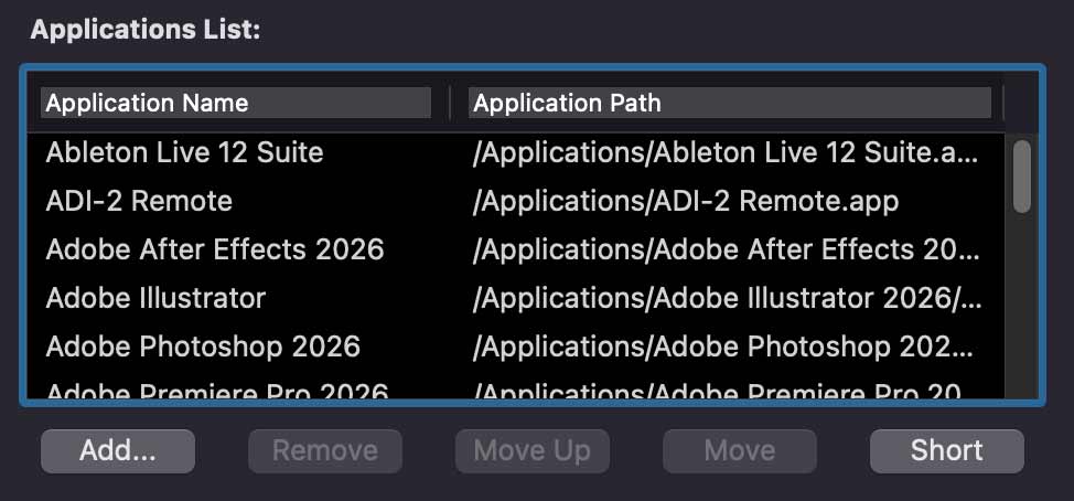 macOS Applications List